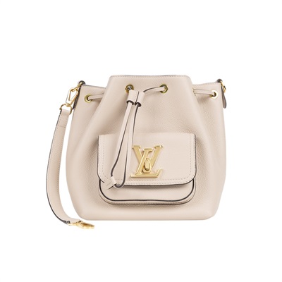 路易威登 LOUIS VUITTON Lockme 水桶包 香檳袋 M57688 晶片款 灰褐LOCKME水桶包 防塵袋/背帶/購買證明