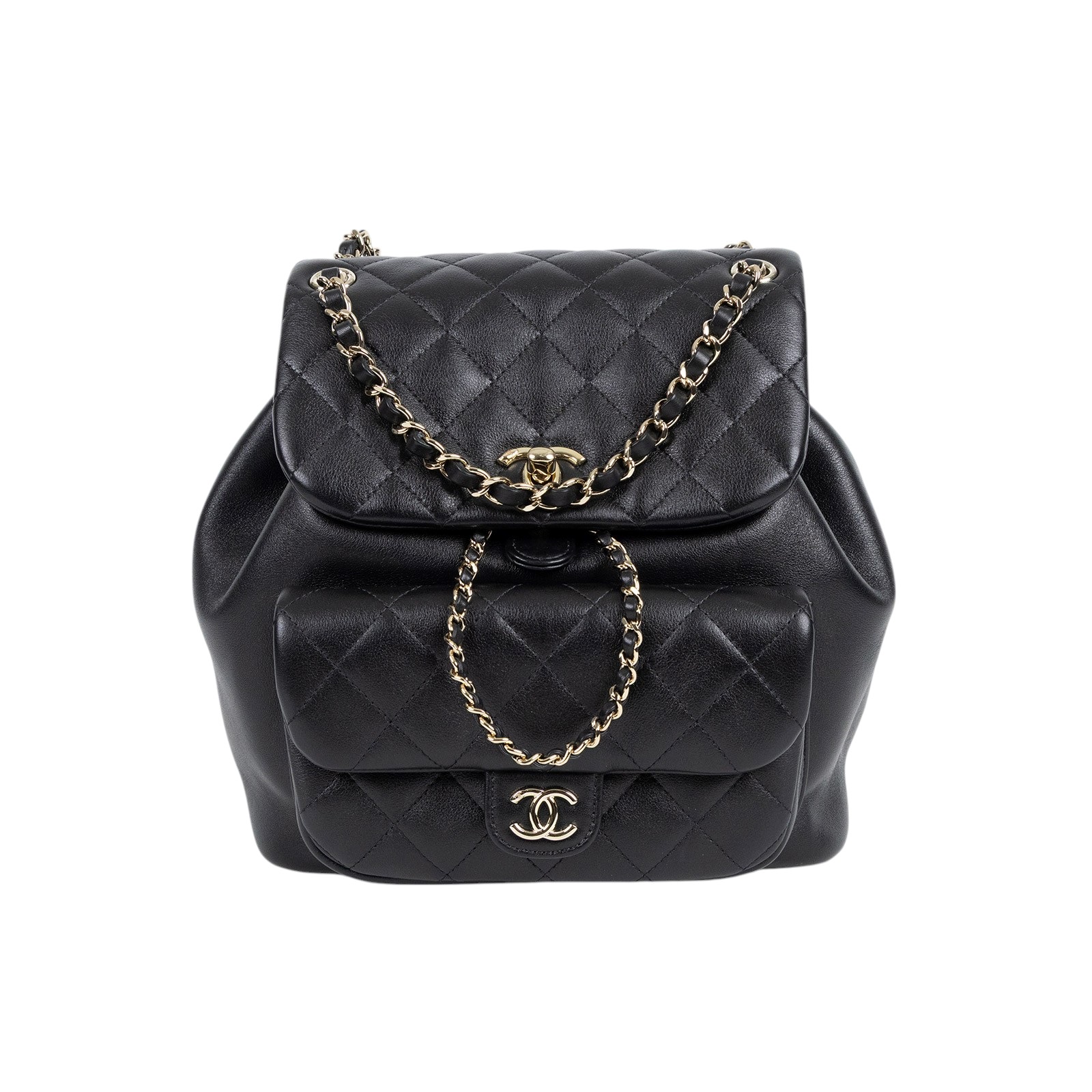 香奈兒 CHANEL Duma 後背包  晶片款 黑DUMA後背包 無附屬品