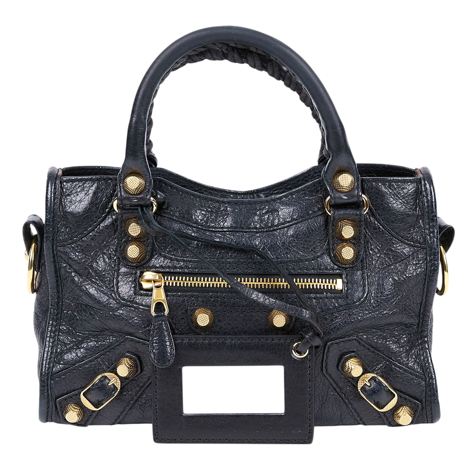 巴黎世家 BALENCIAGA Giant Mini City 手提 機車包 309544D94JG 黑金MINI CITY 防塵袋/鏡子