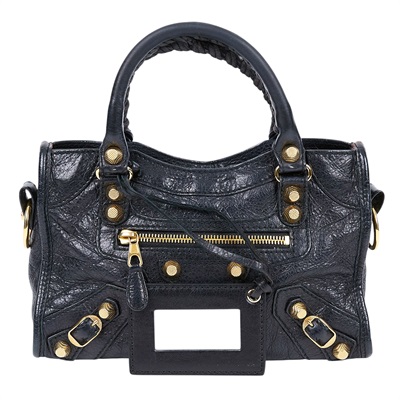 巴黎世家 BALENCIAGA Giant Mini City 手提 機車包 309544D94JG 黑金MINI CITY 防塵袋/鏡子