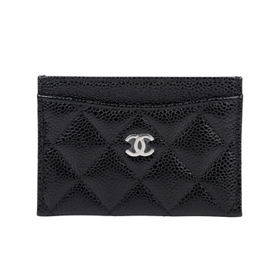 香奈兒 CHANEL CC LOGO 經典卡片夾 AP0213 黑金荔枝卡夾 原廠盒子