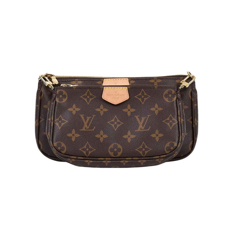 路易威登 LOUIS VUITTON Multi Pochette Accessoires 淺粉 三合一 肩背 方包 M44840 晶片款  防塵袋