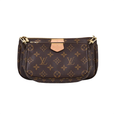 路易威登 LOUIS VUITTON Multi Pochette Accessoires 淺粉 三合一 肩背 方包 M44840 晶片款  防塵袋