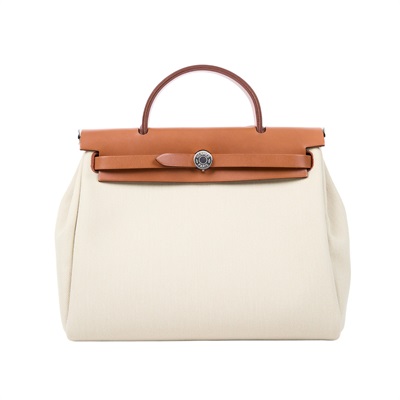 愛馬仕 Hermès Herbag Zip 31 HER31 Y刻 金棕拼米白帆布HERBAG31 原廠盒子/防塵袋/鎖組/購買證明