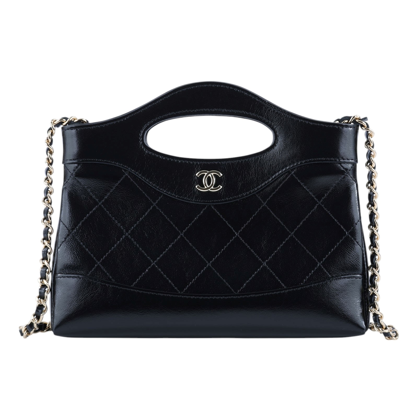 香奈兒 CHANEL CC Logo 31包 菱格紋 鍊帶 肩背 手提包 AS4133 晶片款 黑31包 MINI 原廠盒子/防塵袋