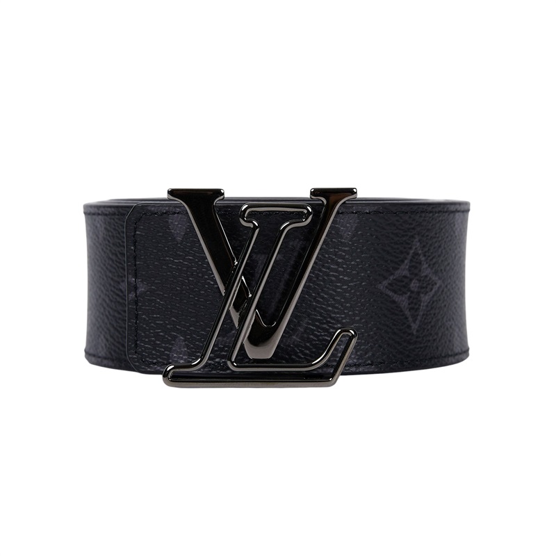 路易威登 LOUIS VUITTON LV Initiales 40毫米 雙面皮帶 M0252Q 黑原花拚綠皮帶 #110 原廠盒子/防塵袋