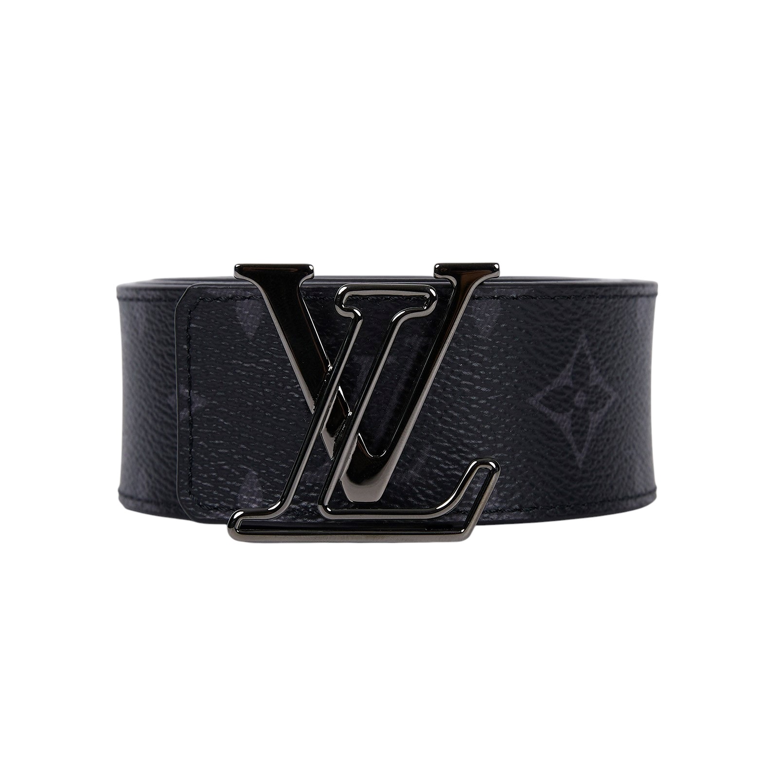 路易威登 LOUIS VUITTON LV Initiales 40毫米 雙面皮帶 M0252Q 黑原花拚綠皮帶 #110 原廠盒子/防塵袋