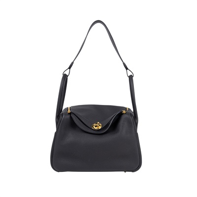 愛馬仕 Hermès Lindy 琳迪包 26 LD26 K刻/KNN361PG K刻 黑金LINDY26 防塵袋/原廠盒子/台證影本