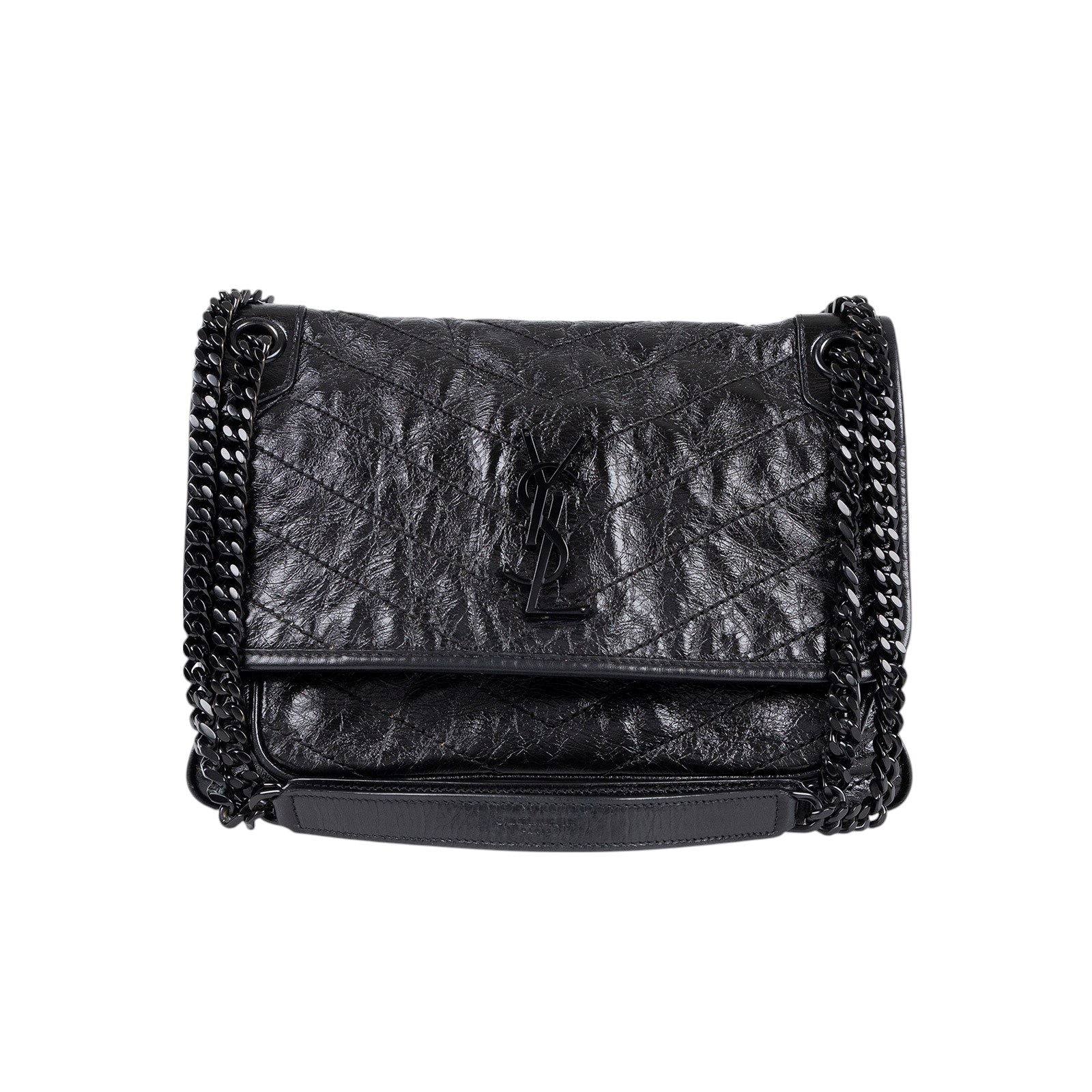 聖羅蘭 YSL SAINT LAURENT Niki 復古皮革 中型手袋 6331840EN08 黑SO BLACK NIKI中號 防塵袋