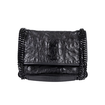 聖羅蘭 YSL SAINT LAURENT Niki 復古皮革 中型手袋 6331840EN08 黑SO BLACK NIKI中號 防塵袋