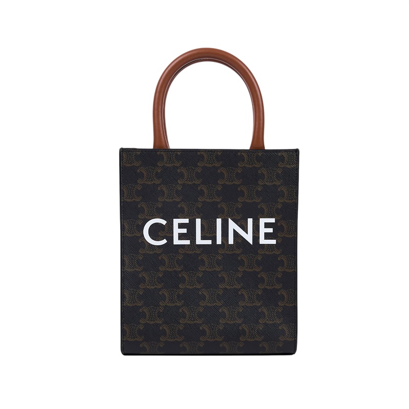 思琳 CELINE Triomphe帆布 迷你 直式 Cabas 肩背 手提包 194372BZK 凱旋門直立CABAS MINI 防塵袋/購買證明