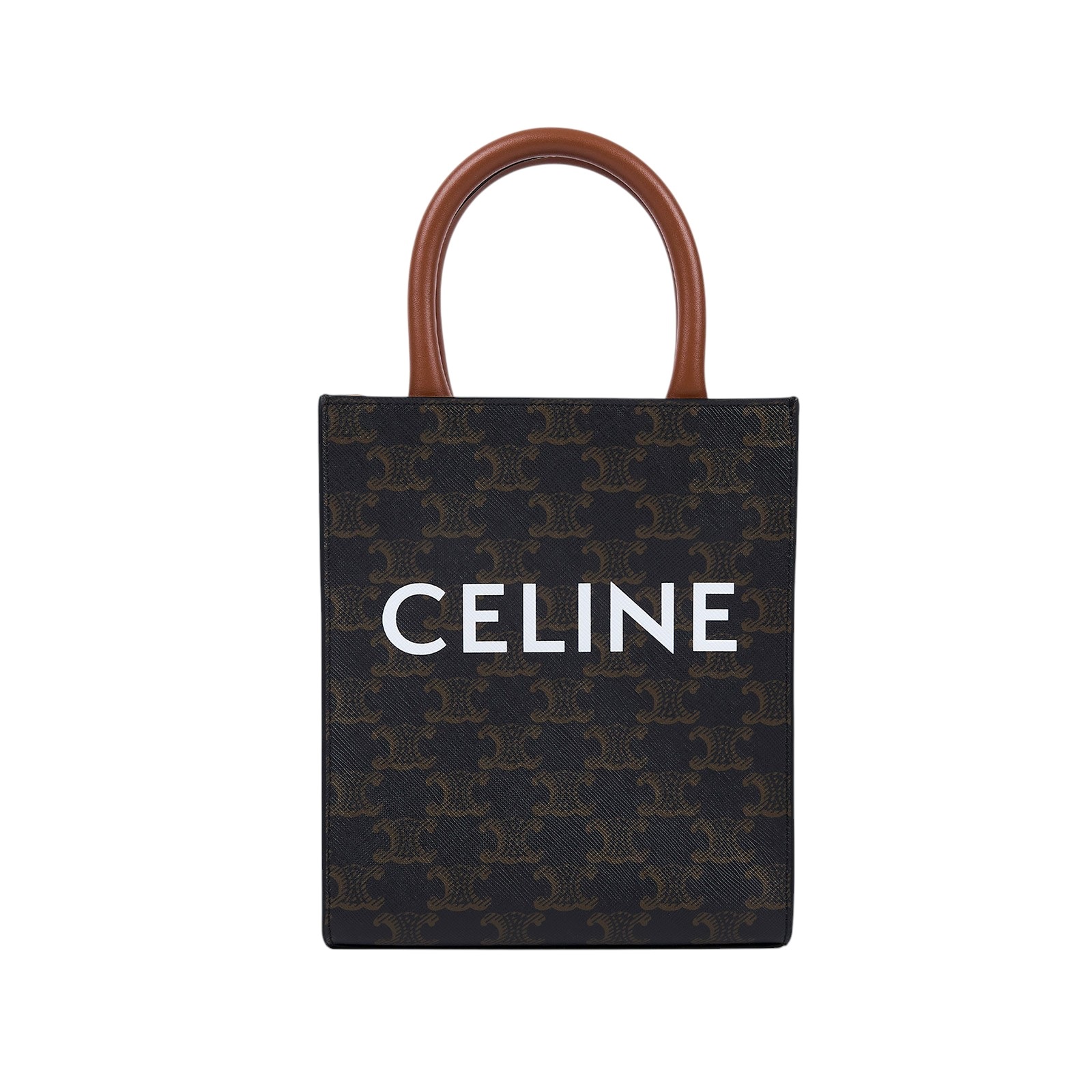 思琳 CELINE Triomphe帆布 迷你 直式 Cabas 肩背 手提包 194372BZK 凱旋門直立CABAS MINI 防塵袋/購買證明