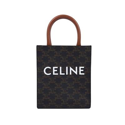 思琳 CELINE Triomphe帆布 迷你 直式 Cabas 肩背 手提包 194372BZK 凱旋門直立CABAS MINI 防塵袋/購買證明