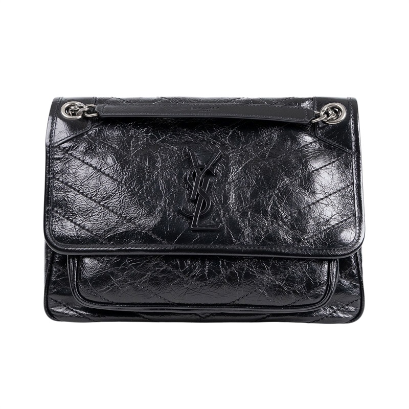 聖羅蘭 YSL SAINT LAURENT Niki 復古皮革 中型手袋 6331580EN04 黑NIKI中號 防塵袋