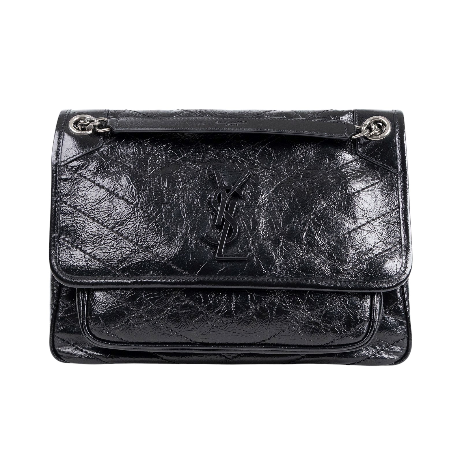 聖羅蘭 YSL SAINT LAURENT Niki 復古皮革 中型手袋 6331580EN04 黑NIKI中號 防塵袋