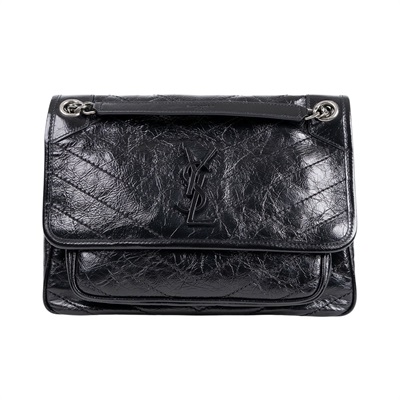 聖羅蘭 YSL SAINT LAURENT Niki 復古皮革 中型手袋 6331580EN04 黑NIKI中號 防塵袋