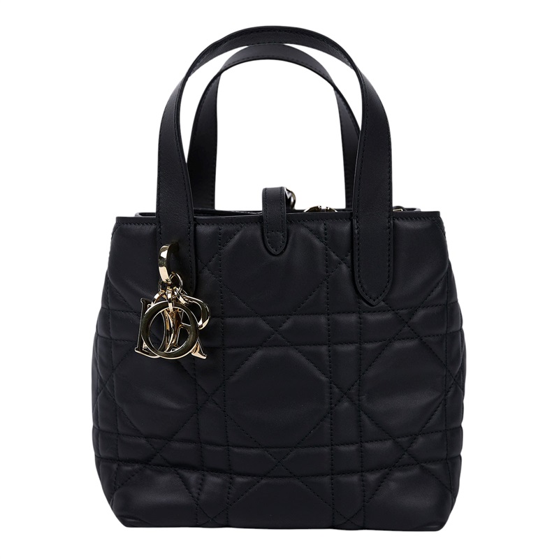 迪奧 CHRISTIAN DIOR Toujours 小型 直式 托特包 M2835OSNW 黑銀直立Toujours TOTE 防塵袋/保證卡