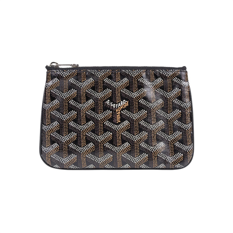 高雅德 GOYARD Sénat Mini Pouch 迷你小包 SENAT2MINTY 黑一字拉零錢包 韓國購買證明影本