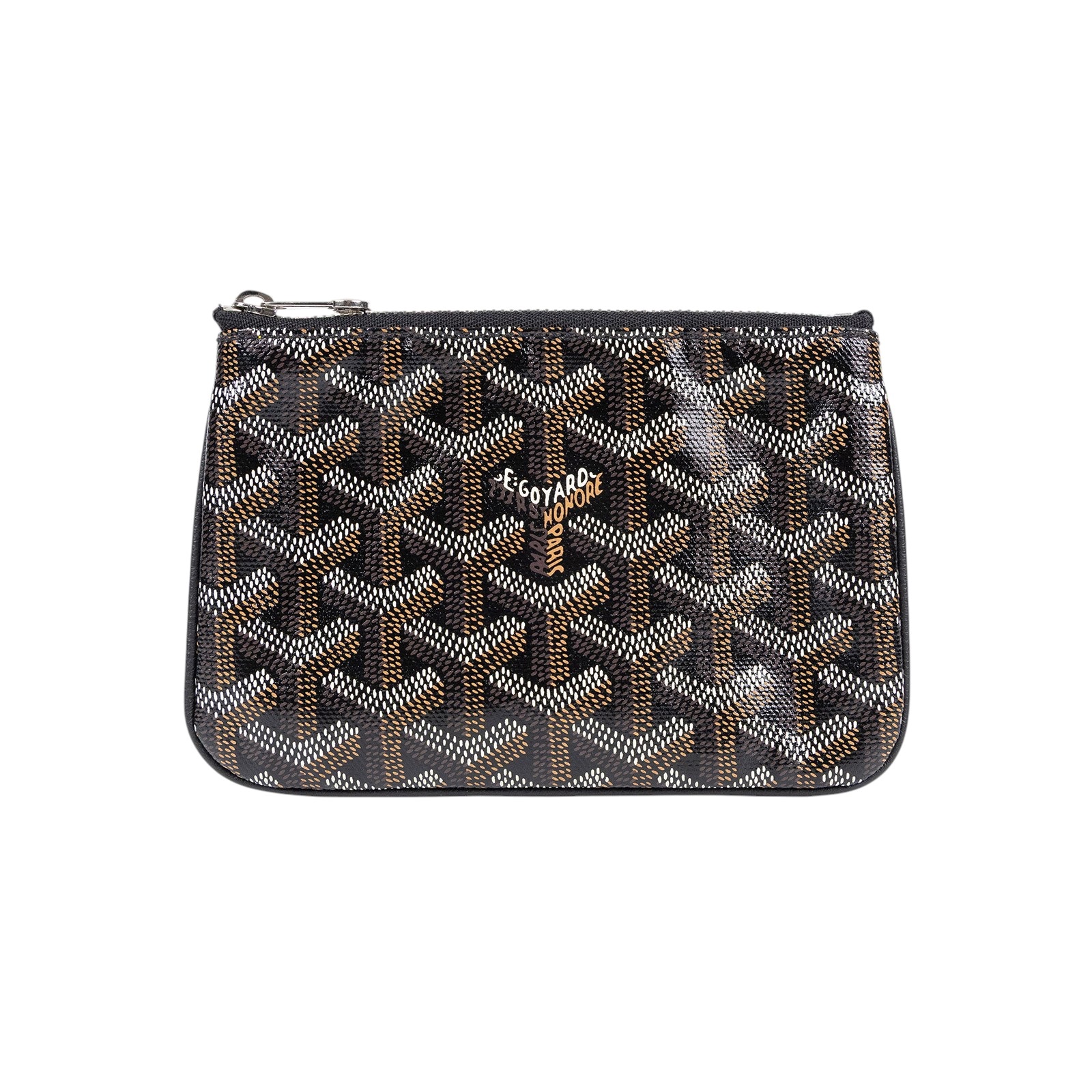 高雅德 GOYARD Sénat Mini Pouch 迷你小包 SENAT2MINTY 黑一字拉零錢包 韓國購買證明影本
