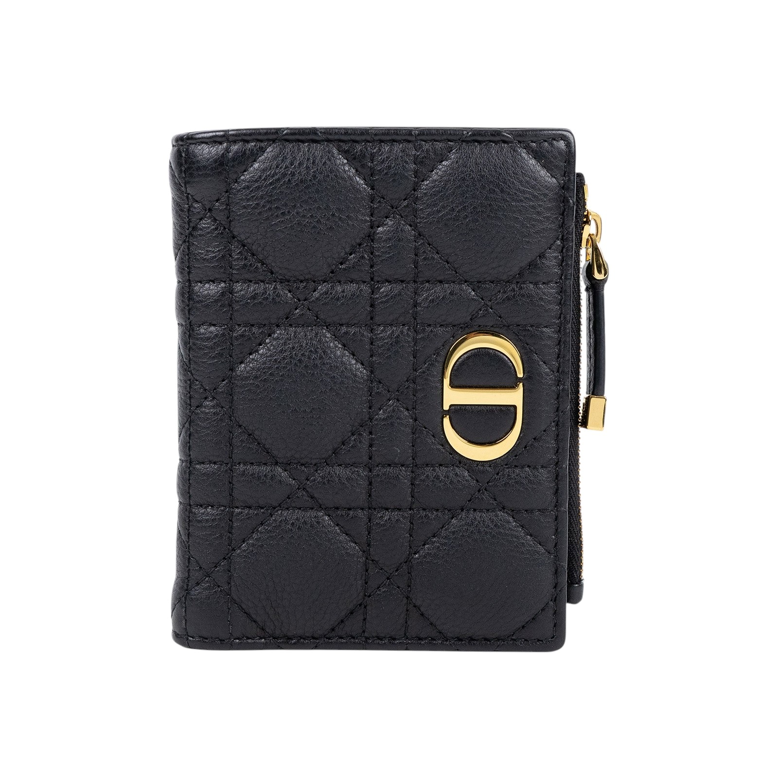 迪奧 CHRISTIAN DIOR Caro Dahlia 短夾 錢包 小牛皮 S5173UWHC 黑CARO短夾 無附屬品