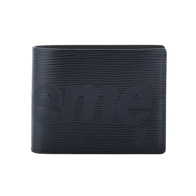 路易威登 LOUIS VUITTON Supreme 聯名 錢包 短夾  M67718 黑EPI Supreme對折短夾 原廠盒子/防塵袋