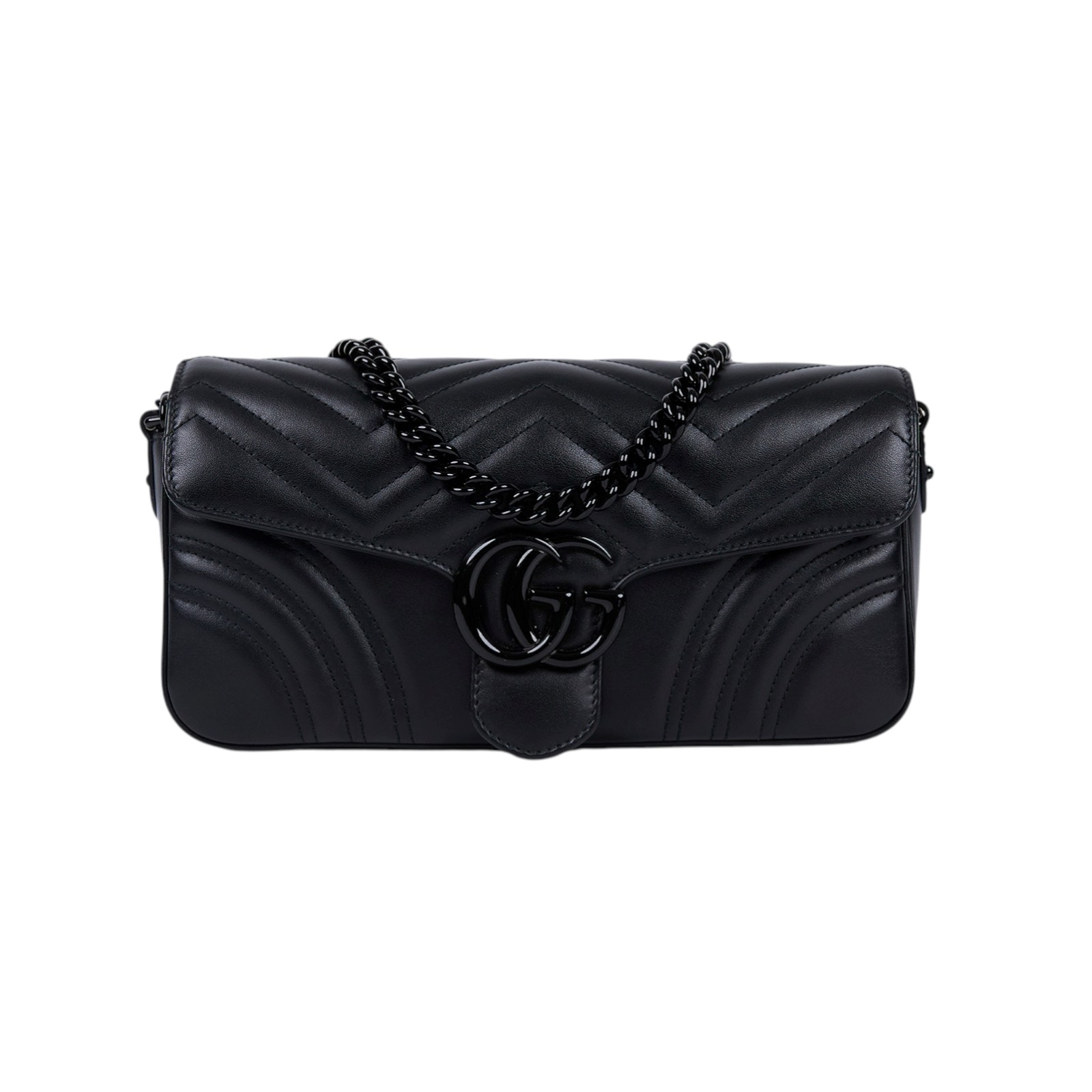 古馳 GUCCI GG Marmont 肩揹袋 734814 AABS1 全黑MARMONT 2WAY 防塵袋