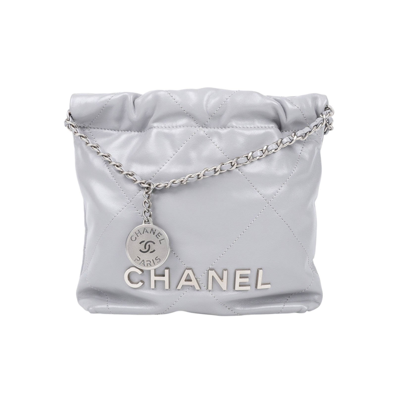 香奈兒 CHANEL 22 迷你 束口包 AS3980 晶片款 灰羊22包 MINI 防塵袋