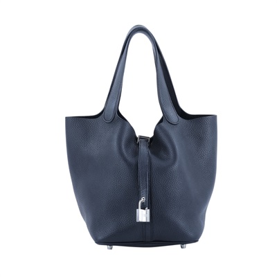 愛馬仕 Hermès Picotin Lock 22 菜籃子包 PT22 C刻/缺鑰匙 黑PICOTIN22 鎖