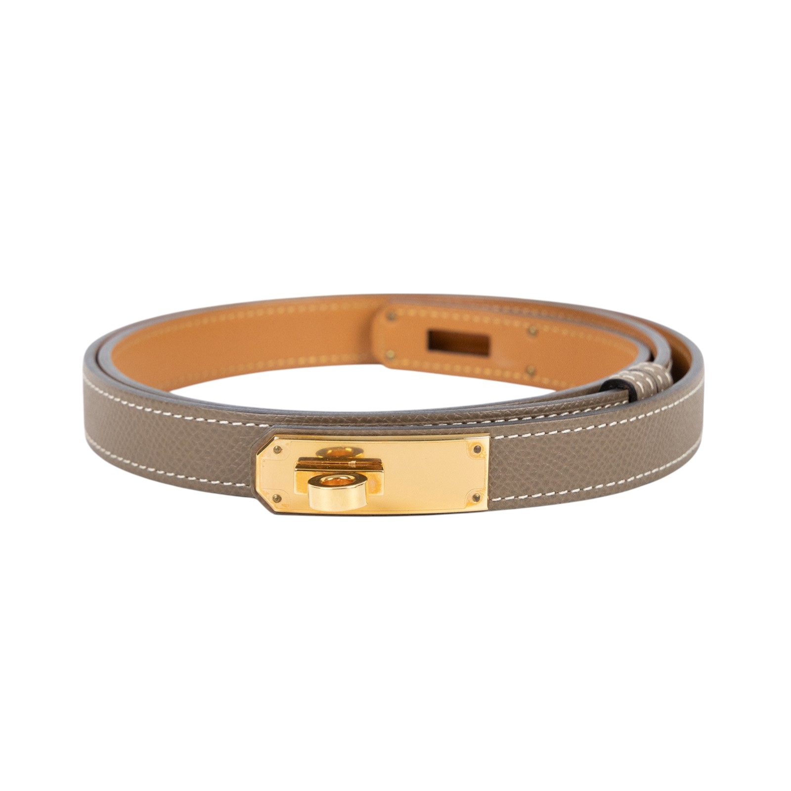 愛馬仕 Hermes Kelly 18 腰帶 大象灰 金色五金 H069853CC18 大象灰KELLY皮帶 無附屬品