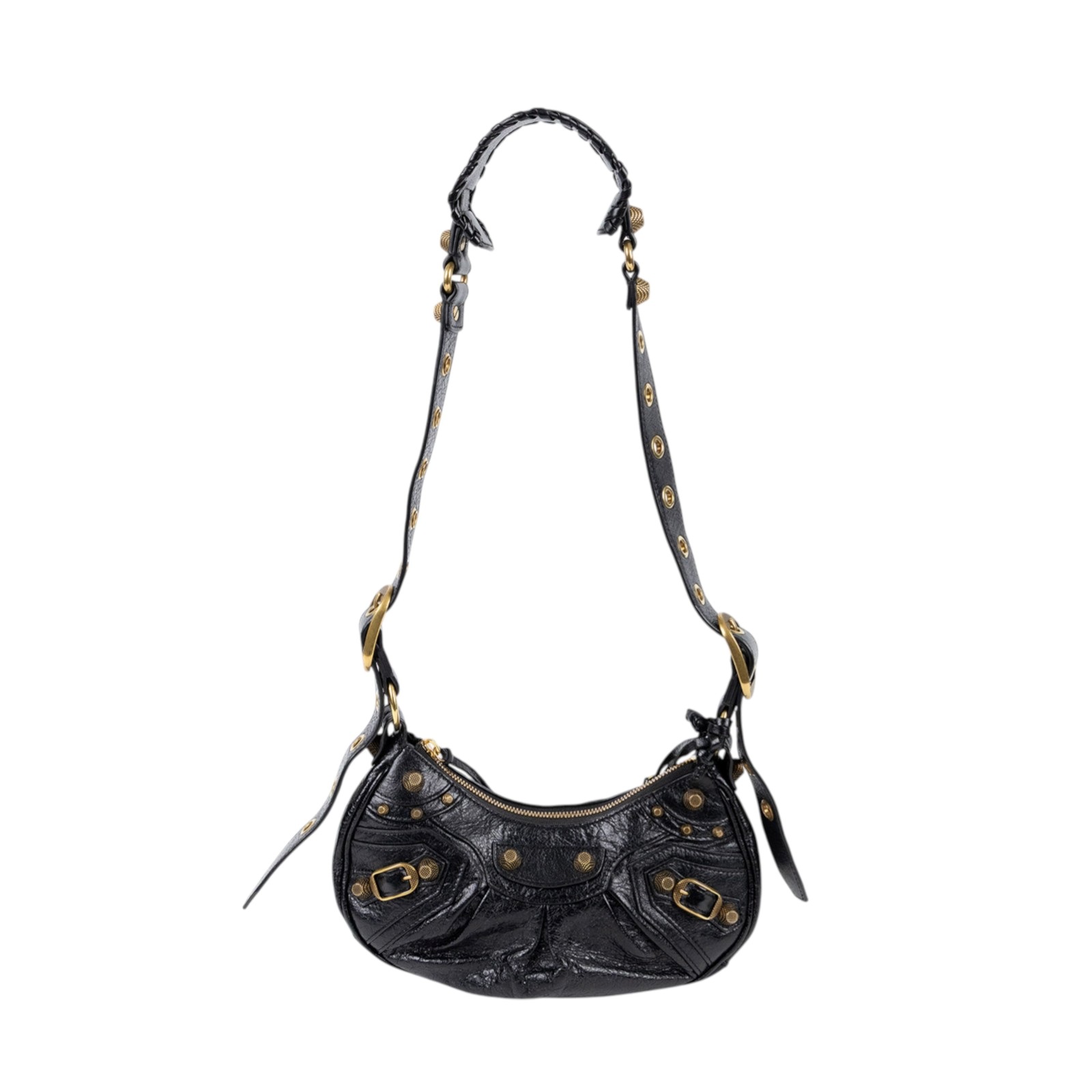 巴黎世家 BALENCIAGA Le cagole XS 半月 可頌包 67130923EBM 黑金LE CAGOLE XS 防塵袋