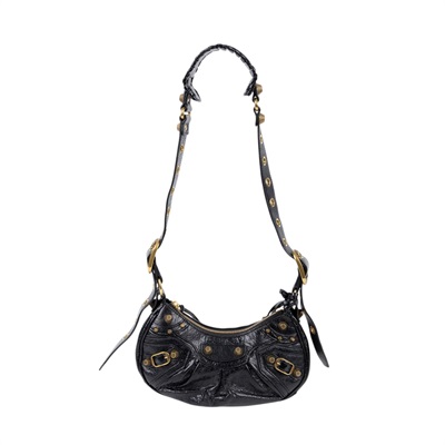巴黎世家 BALENCIAGA Le cagole XS 半月 可頌包 67130923EBM 黑金LE CAGOLE XS 防塵袋
