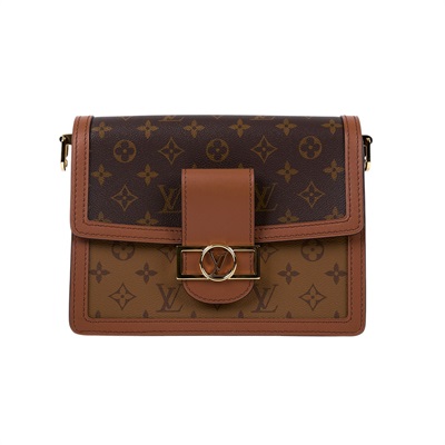 路易威登 LOUIS VUITTON Dauphine MM 手提包 雙色翻蓋斜背 鏈帶包 M45958 晶片款  防塵袋/購買證明影本