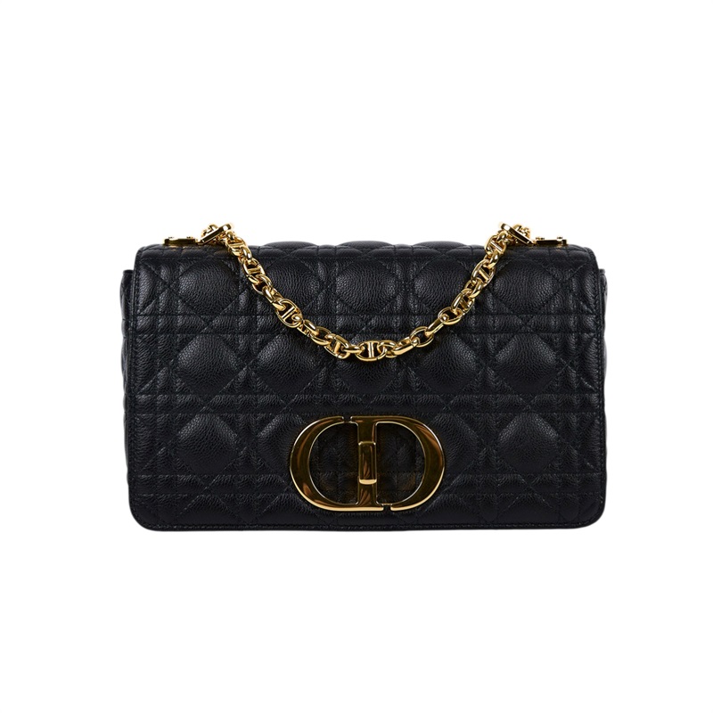 迪奧 CHRISTIAN DIOR Caro 中型 斜背 手提包 小牛皮 M9242UWHC 黑金CARO MEDIUM 防塵袋/保證卡