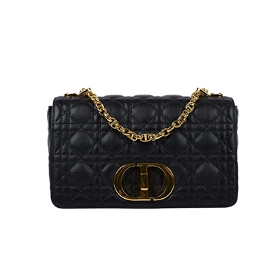 迪奧 CHRISTIAN DIOR Caro 中型 斜背 手提包 小牛皮 M9242UWHC 黑金CARO MEDIUM 防塵袋/保證卡