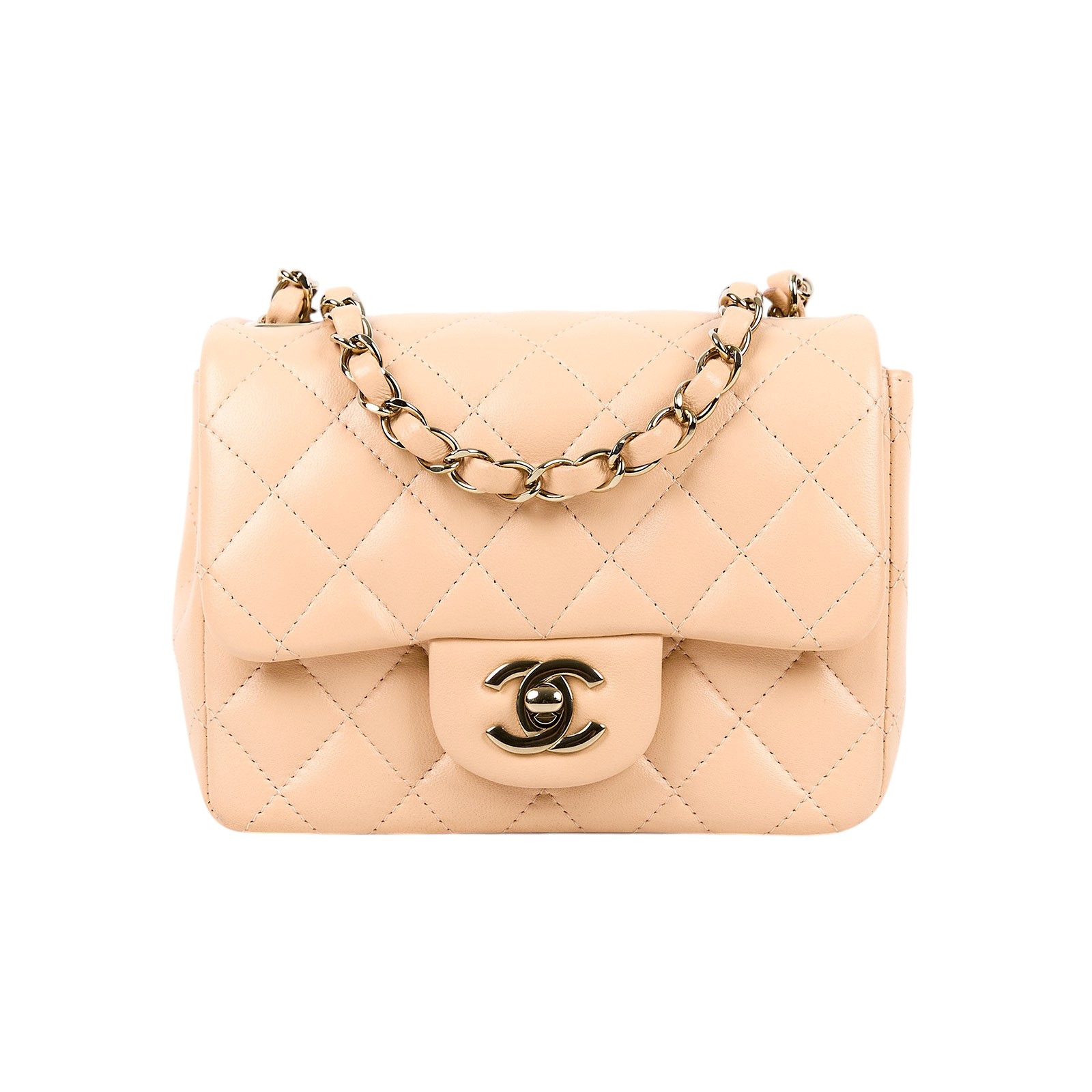 香奈兒 CHANEL CF 方形 迷你 口蓋包 A35200 Y04059 奶茶COCO17方胖 原廠盒子/防塵袋/購買證明