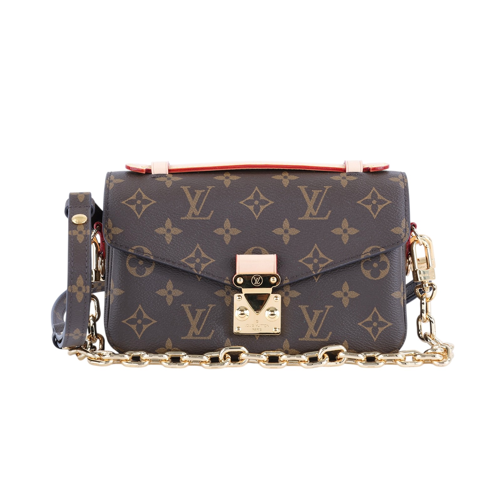 路易威登 LOUIS VUITTON Pochette Métis East West 老花 鏈條 郵差包 腋下單肩包 M46279 晶片款  原廠盒子/防塵袋/背帶/購買證明