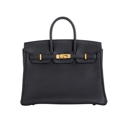愛馬仕 Hermès Birkin Bag 柏金包 25 金色五金 黑色 H057208CD89 H057208/Y刻  原廠盒子/防塵袋/鎖組/雨衣