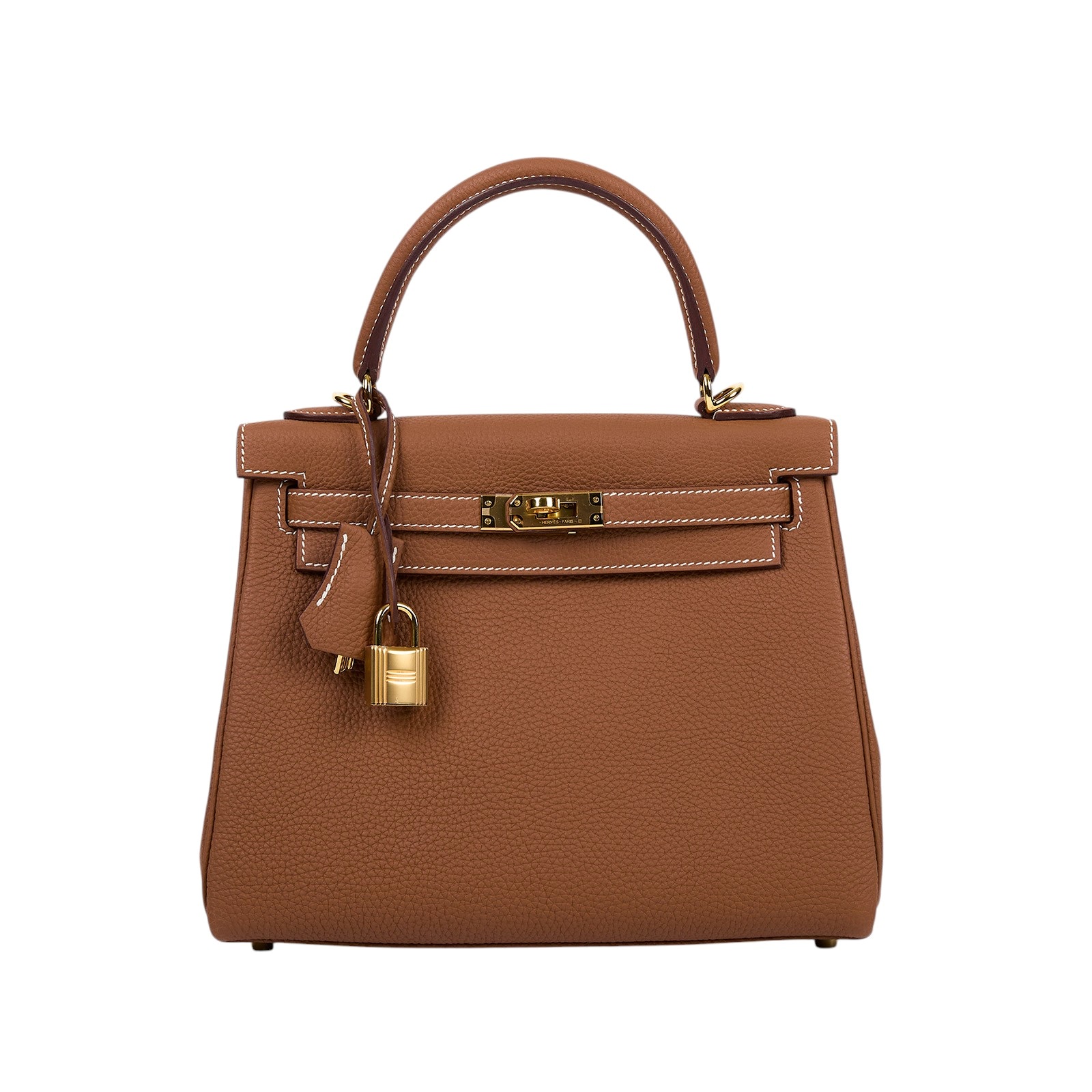 愛馬仕 Hermes Kelly Bag 凱莉包 25 金棕 金色五金 H044624CC37 H044624CC37/BGN521 B刻  原廠盒子/防塵袋/台灣購買證明