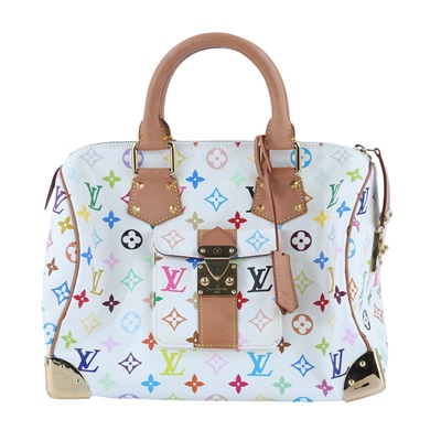 Louis Vuitton Speedy Monogram Multicolore（多色）：2003 年春夏問世。由村上隆以 33 種色彩重新詮釋 Monogram 圖騰，呈現繽紛的普普藝術色彩。
