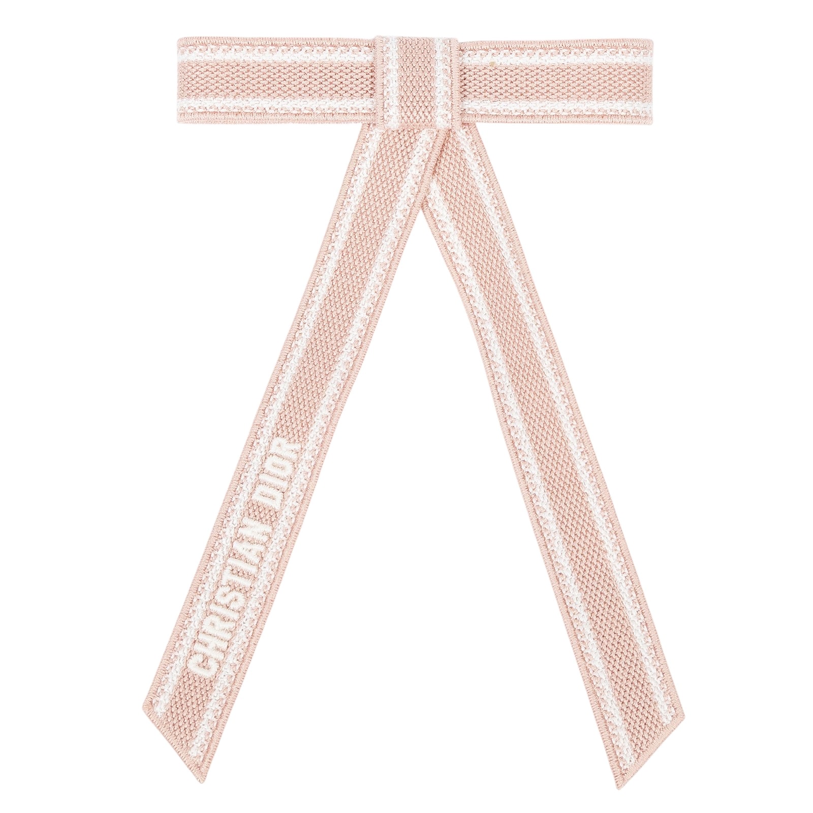 迪奧 CHRISTIAN DIOR Dior Twist 蝴蝶結 刺繡 45DTE952X130 粉蝴蝶夾髮夾 原廠盒子