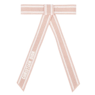 迪奧 CHRISTIAN DIOR Dior Twist 蝴蝶結 刺繡 45DTE952X130 粉蝴蝶夾髮夾 原廠盒子