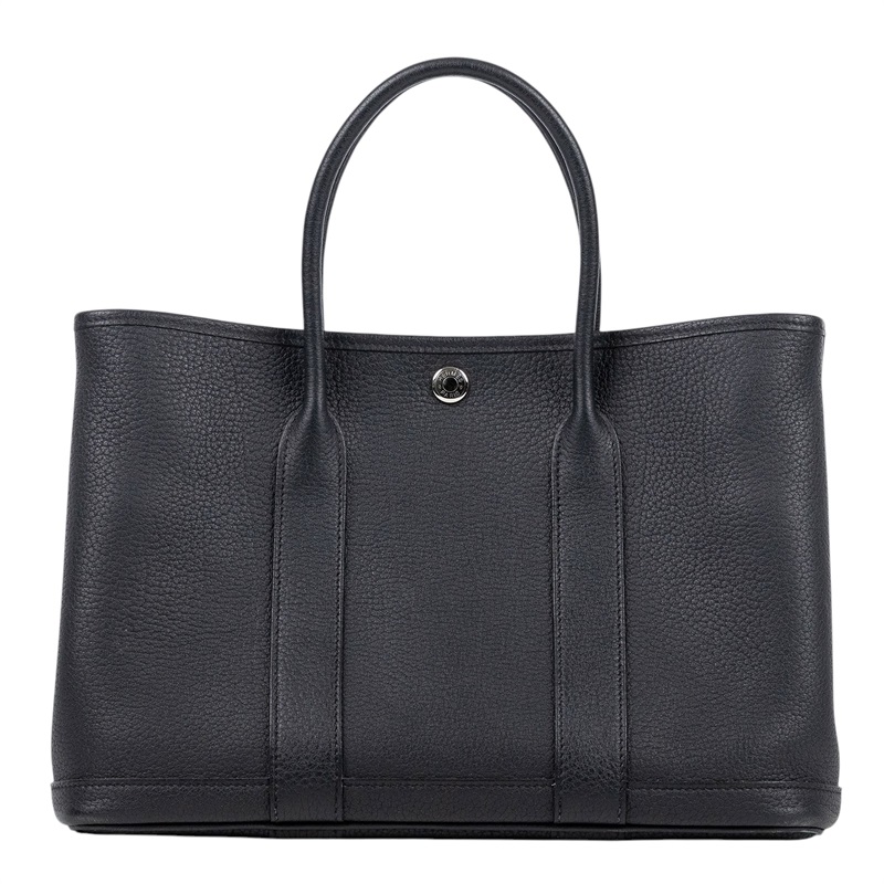 愛馬仕 Hermes Garden Party 花園派對包 30 黑色 銀色五金 H051568CK89 H051568/W刻  原廠盒子/購買證明影本