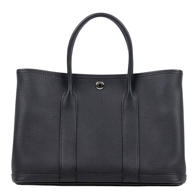 愛馬仕 Hermes Garden Party 花園派對包 30 黑色 銀色五金 H051568CK89 H051568/W刻  原廠盒子/購買證明影本