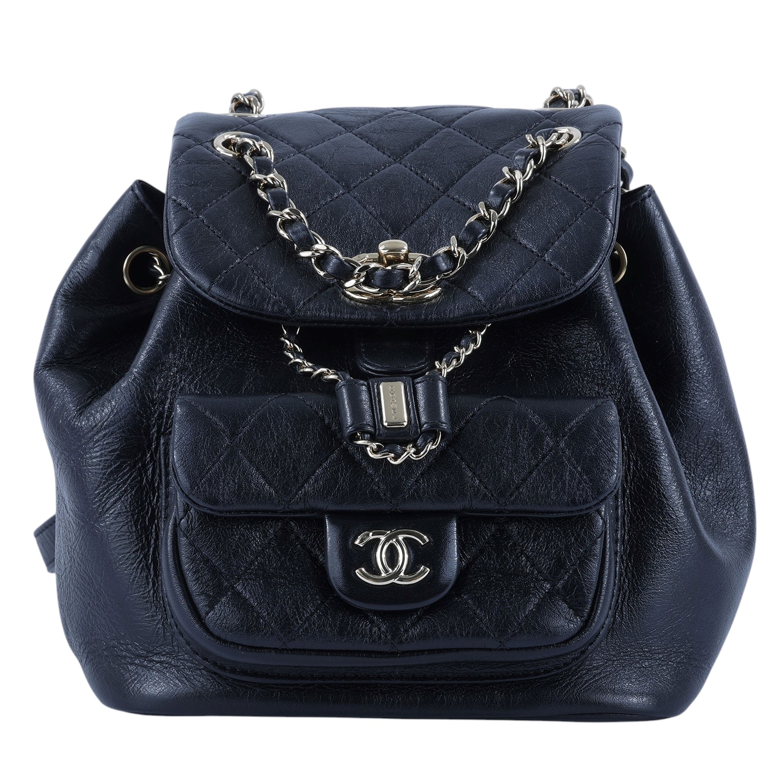 香奈兒 CHANEL Duma 經典 CC Logo 菱格紋 迷你 雙肩 後背包 AS2908 晶片款 黑油蠟DUMA MINI後背包 原廠盒子/防塵袋