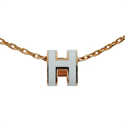 愛馬仕 Hermes Mini Pop H 墜飾 白色 H147992Fv49 H POP MINI項鍊 原廠盒子/防塵袋