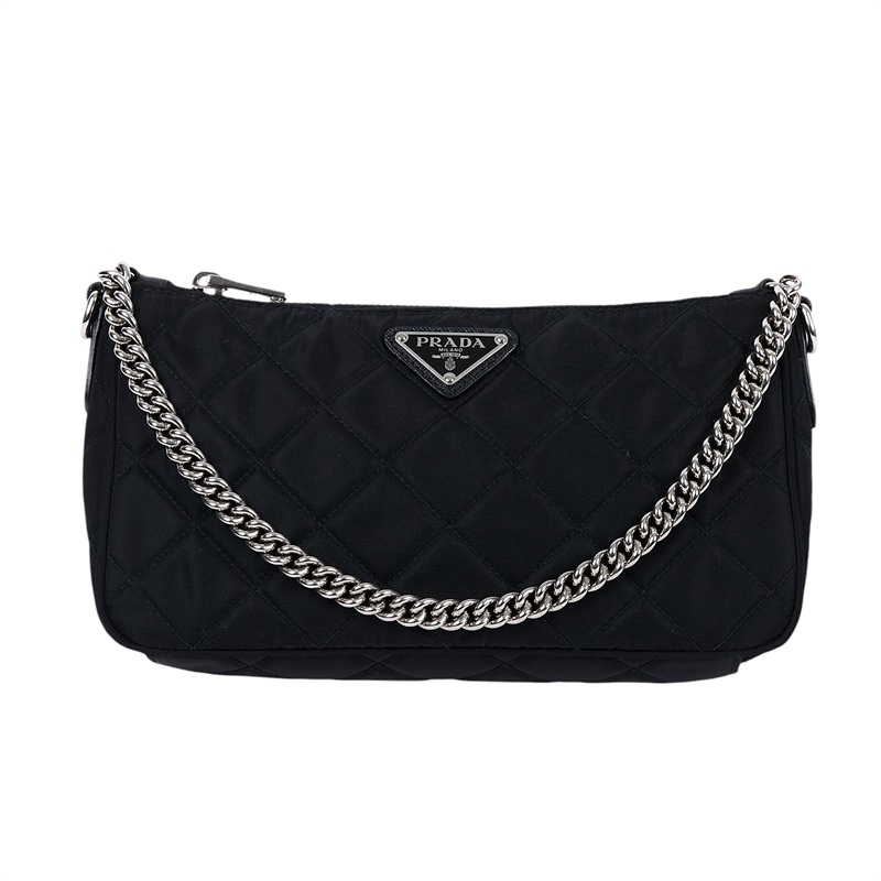 普拉達 PRADA 尼龍 二合一 手提包 1BH026_2AS3 黑菱格尼龍HOBO 1BH026 防塵袋/背帶