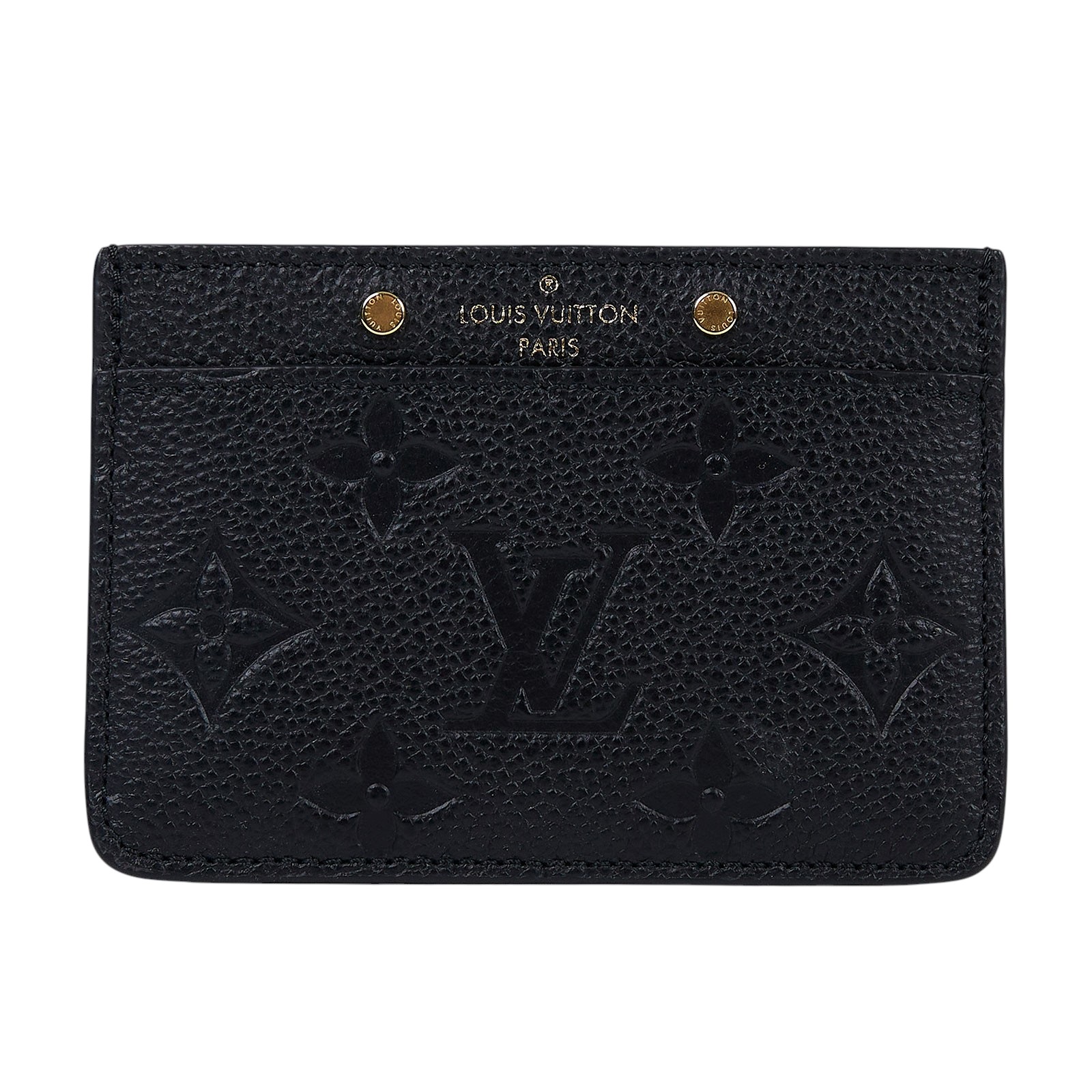 路易威登 LOUIS VUITTON 卡片套 卡夾 Monogram塗層帆布 壓花粒面 牛皮 M69171 晶片款 黑壓紋卡夾 原廠盒子/防塵袋