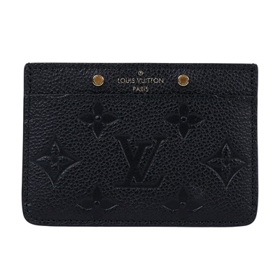 路易威登 LOUIS VUITTON 卡片套 卡夾 Monogram塗層帆布 壓花粒面 牛皮 M69171 晶片款 黑壓紋卡夾 原廠盒子/防塵袋