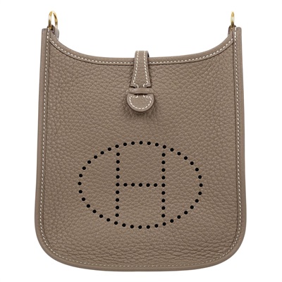 愛馬仕 Hermès Evelyne 16 Amazone bag 伊芙琳包 大象灰 深藍 金色五金 H069426CCBF K刻  原廠盒子/防塵袋/購買證明