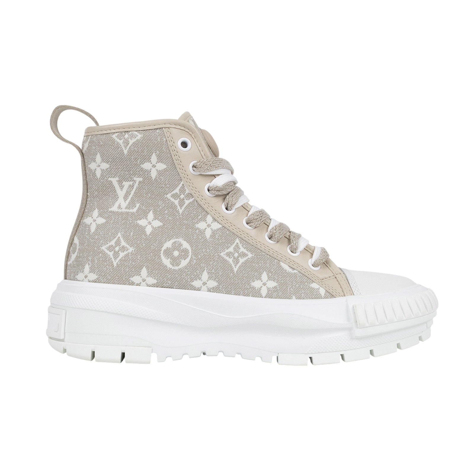 路易威登 LOUIS VUITTON LV Squad 運動鞋 1AB323 奶茶原花中筒帆布鞋 原廠盒子/防塵袋/購買證明